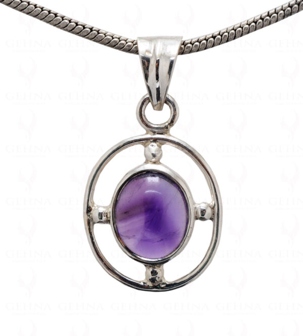 Amethyst Oval Shape Gemstone 925 Silver Pendant SP02-1097