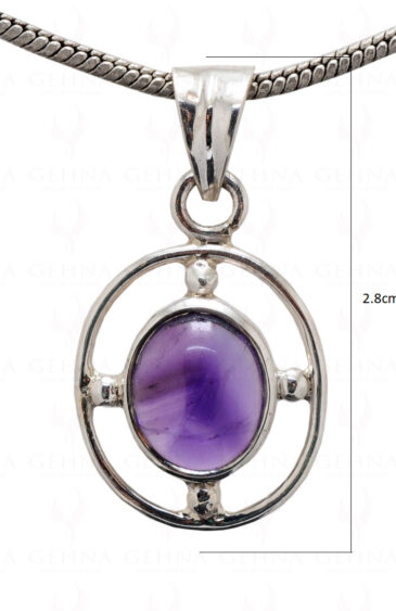 Amethyst Oval Shape Gemstone 925 Silver Pendant SP02-1097