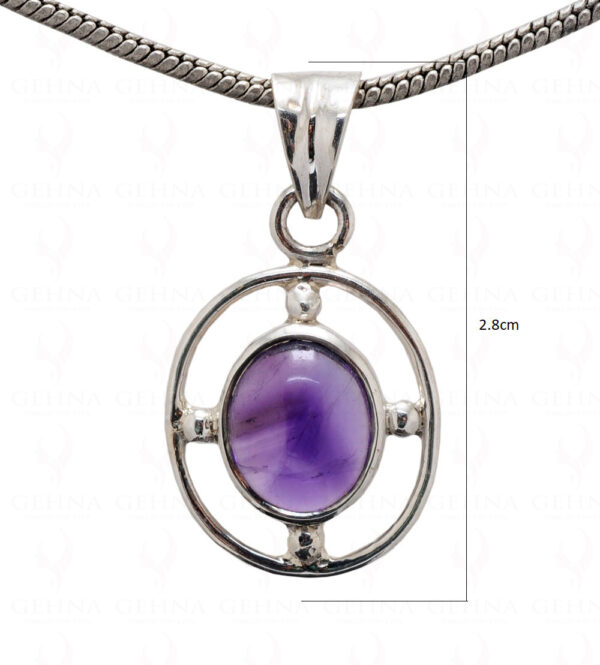 Amethyst Oval Shape Gemstone 925 Silver Pendant SP02-1097