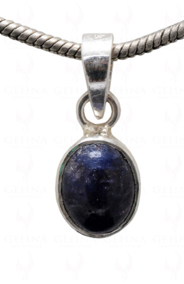 Blue Sapphire Oval Shape Gemstone 925 Silver Pendant SP02-1099