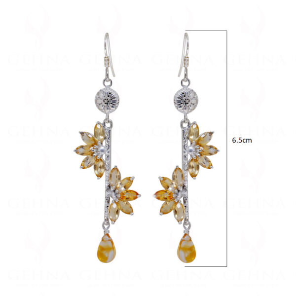 Citrine Gemstone Studded 925 Sterling Silver Earrings SE04-1100