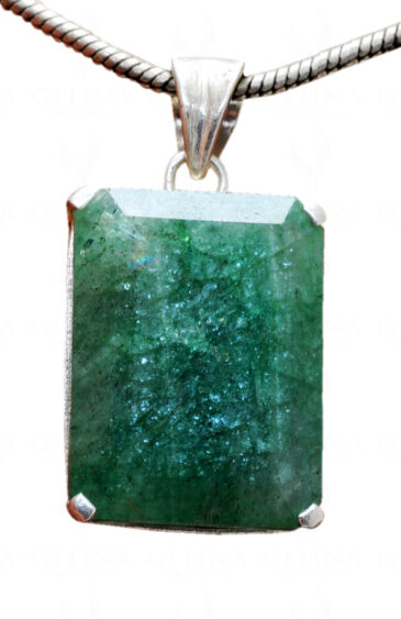 Sakota Emerald Gemstone Studded 925 Silver Pendant SP02-1101