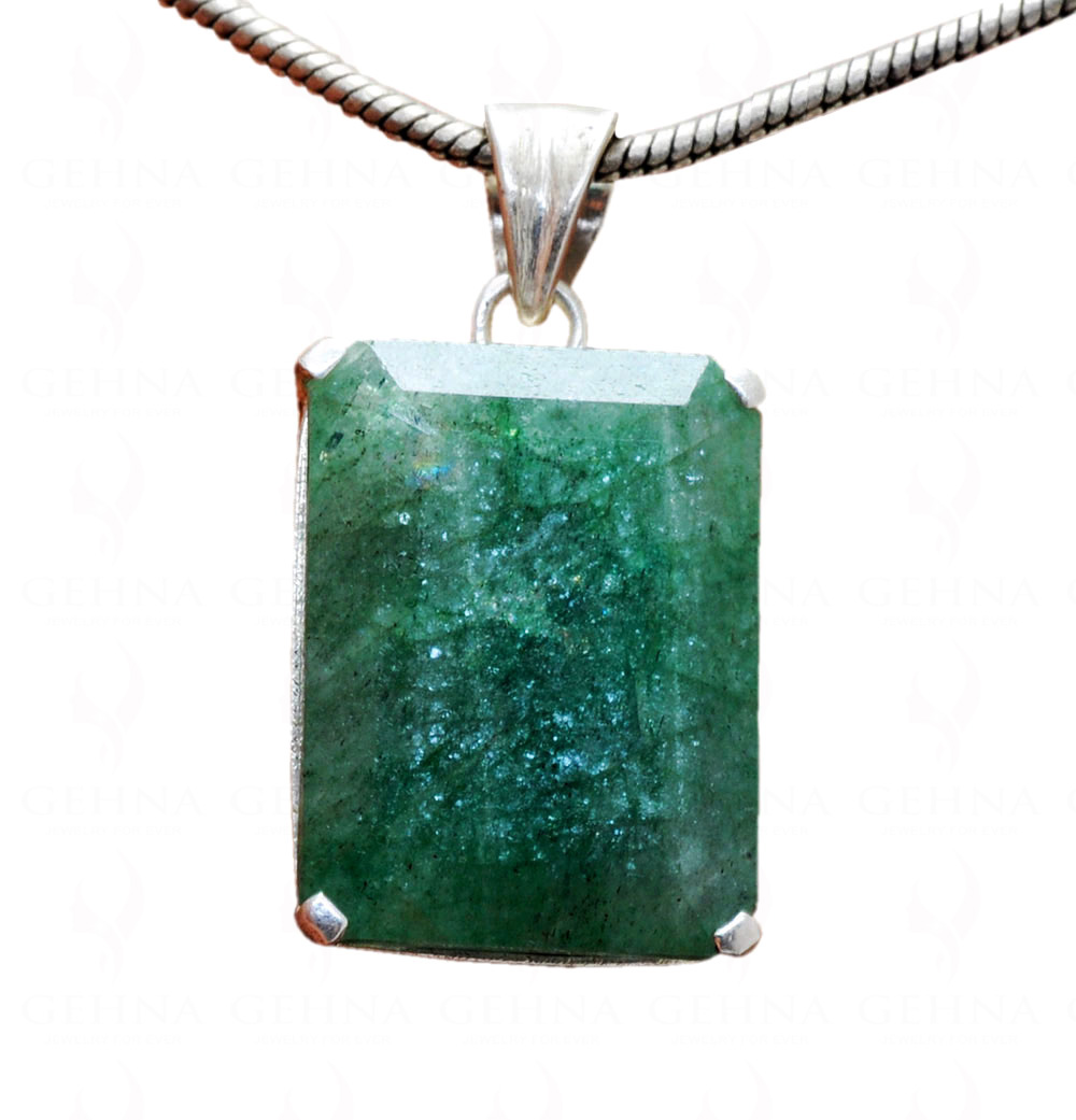 Sakota Emerald Gemstone Studded 925 Silver Pendant SP02-1101