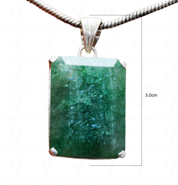 Sakota Emerald Gemstone Studded 925 Silver Pendant SP02-1101