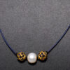 Pearl & Blue Sapphire Gemstone Jadau Ball Lac Necklace Ln011102