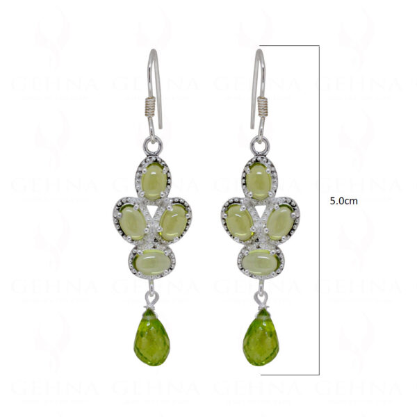 Peridot Oval Shaped Gemstone Studded 925 Silver Earrings SE04-1104