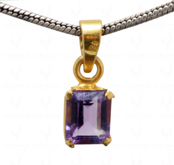 Amethyst Octagon Shape Gemstone 925 Silver Pendant SP02-1105