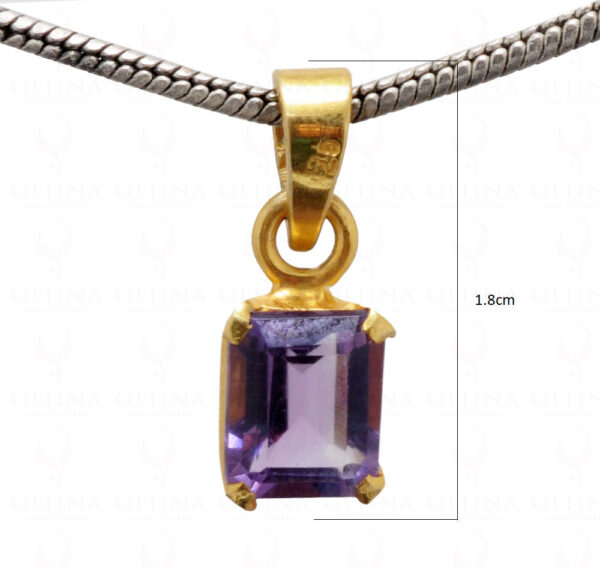 Amethyst Octagon Shape Gemstone 925 Silver Pendant SP02-1105