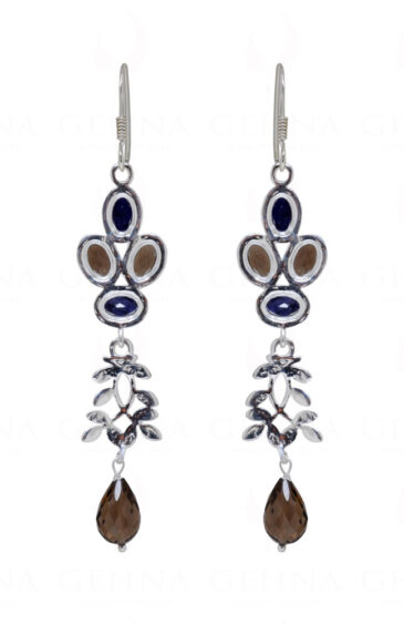 Smoky Gemstone Studded 925 Sterling Silver Earrings SE04-1106