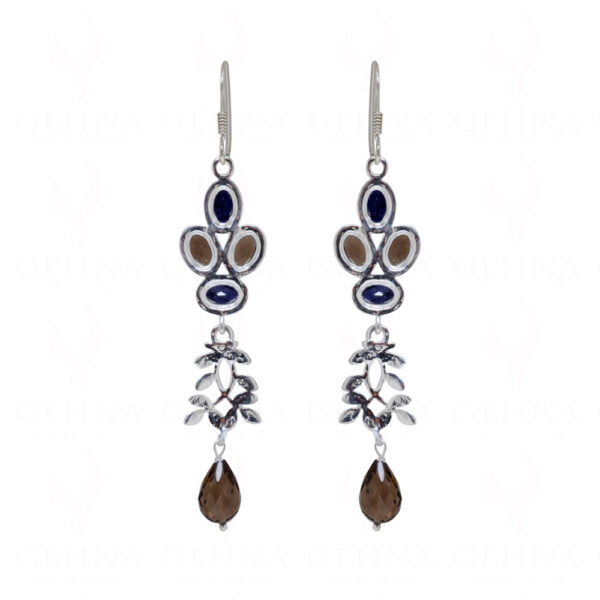 Smoky Gemstone Studded 925 Sterling Silver Earrings SE04-1106