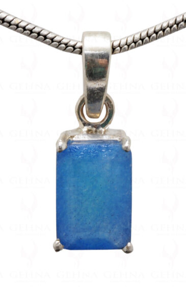 Blue Chalcedony Octagon Shape Gemstone 925 Silver Pendant SP02-1107