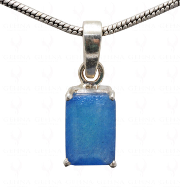 Blue Chalcedony Octagon Shape Gemstone 925 Silver Pendant SP02-1107