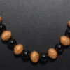 Black Onyx & Gold Coated Nakshi Ball Earring & Necklace Ln011107