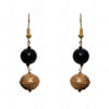 Black Onyx & Gold Coated Nakshi Ball Earring & Necklace Ln011107