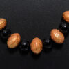 Black Onyx & Gold Coated Nakshi Ball Earring & Necklace Ln011109