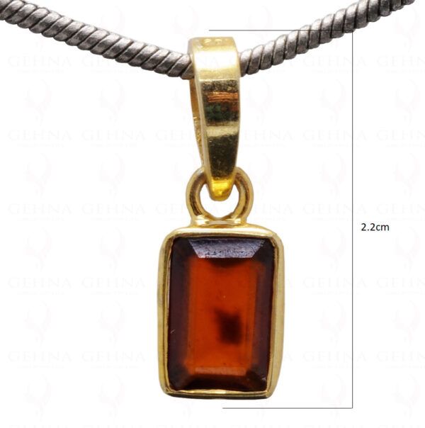 Hessonite Octagon Shape Gemstone 925 Silver Pendant SP02-1109