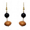 Black Onyx & Gold Coated Nakshi Ball Earring & Necklace Ln011109
