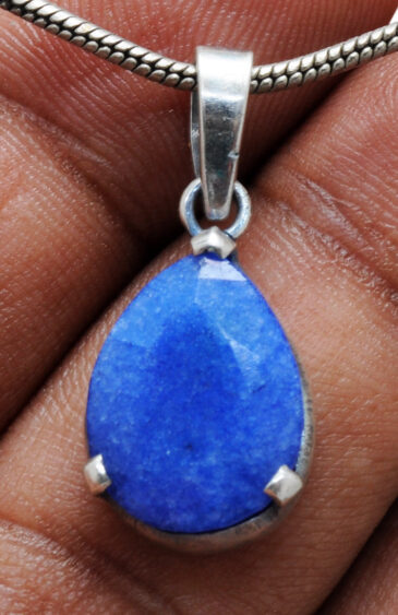 Blue Chalcedony Pear Shape Gemstone 925 Silver Pendant SP02-1110