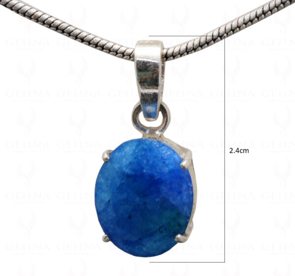 Blue Chalcedony Oval Shape Gemstone 925 Silver Pendant SP02-1112