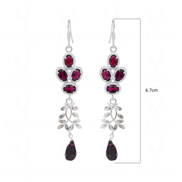 Tourmaline Teardrop Shaped Gemstone Studded 925 Silver Earrings SE04-1116