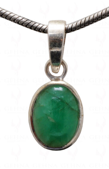 Emerald Oval Shape Gemstone 925 Silver Pendant SP02-1117