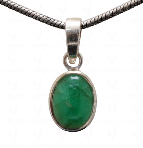 Emerald Oval Shape Gemstone 925 Silver Pendant SP02-1117