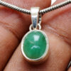 Emerald Oval Shape Gemstone 925 Silver Pendant SP02-1117