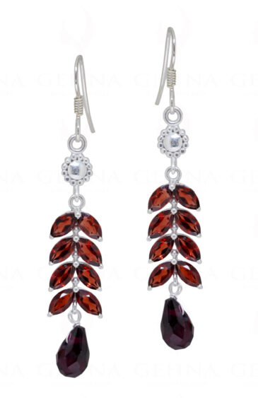 Garnet & Tourmaline Gemstone Studded 925 Sterling Silver Earrings SE04-1118