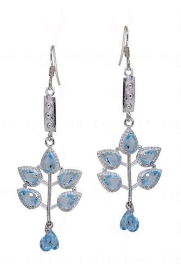Stylish Topaz Gemstone Studded 925 Sterling Silver Earrings SE04-1119