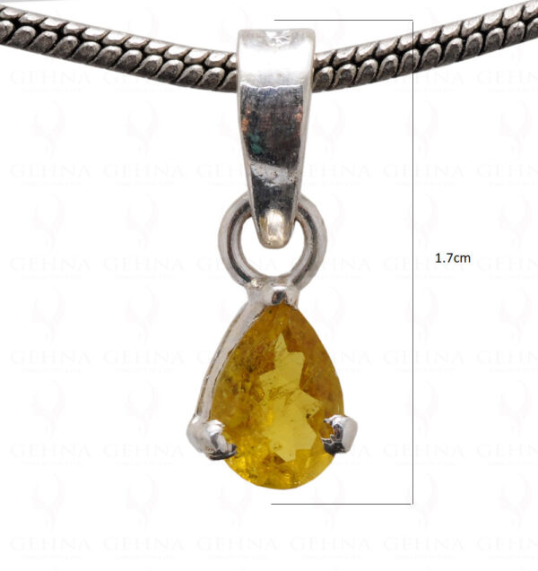 Yellow Sapphire Pearl Shape Gemstone 925 Silver Pendant SP02-1120