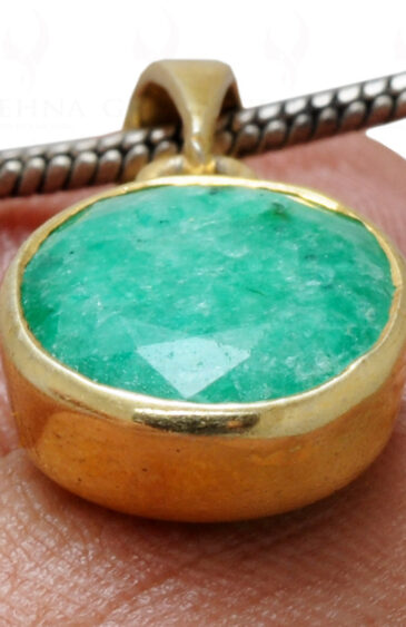 Sakota Mines Oval Shape Emerald Gemstone 925 Silver Pendant SP02-1123