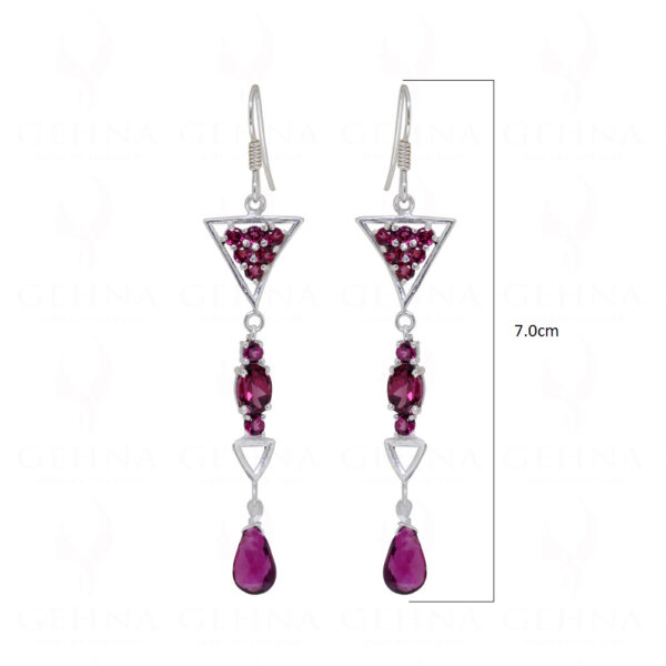 Tourmaline Teardrop Shaped Gemstone Studded 925 Silver Earrings SE04-1123