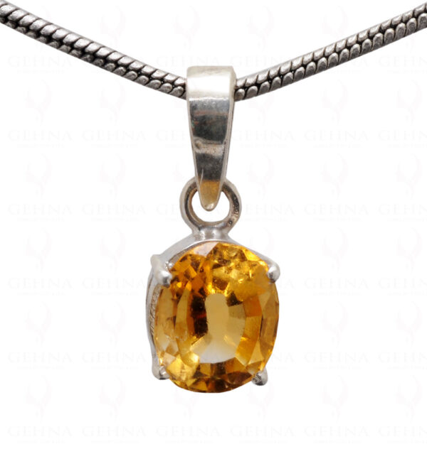 "Aaa" Citrine Oval Shape Gemstone 925 Silver Pendant SP02-1124