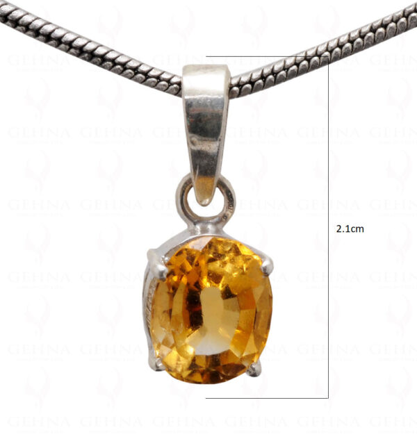 "Aaa" Citrine Oval Shape Gemstone 925 Silver Pendant SP02-1124