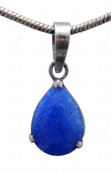 Blue Chalcedony Pear Shape Gemstone 925 Silver Pendant SP02-1125