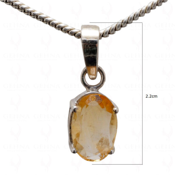 Citrine Oval Shape Gemstone 925 Silver Pendant SP02-1127