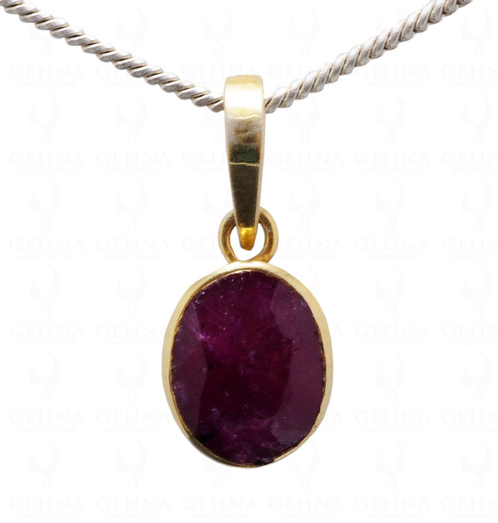 Ruby Oval Shape Gemstone 925 Silver Pendant SP02-1128