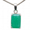 Emerald Octagon Shape Gemstone Studded 925 Silver Pendant SP02-1130