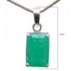 Emerald Octagon Shape Gemstone Studded 925 Silver Pendant SP02-1130