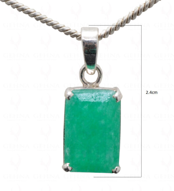 Emerald Octagon Shape Gemstone Studded 925 Silver Pendant SP02-1130