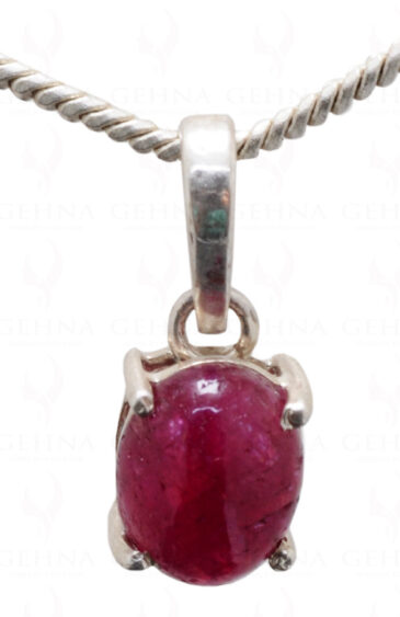 Ruby Oval Shape Gemstone 925 Silver Pendant SP02-1131