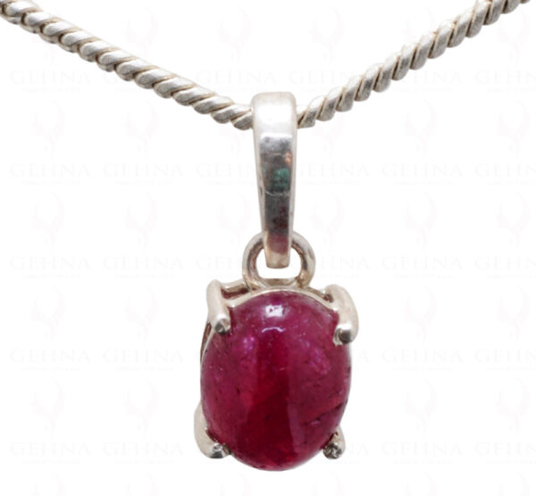 Ruby Oval Shape Gemstone 925 Silver Pendant SP02-1131