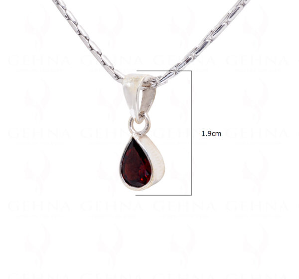 Garnet Pear Shape Gemstone 925 Sterling Silver Pendant SP02-1135