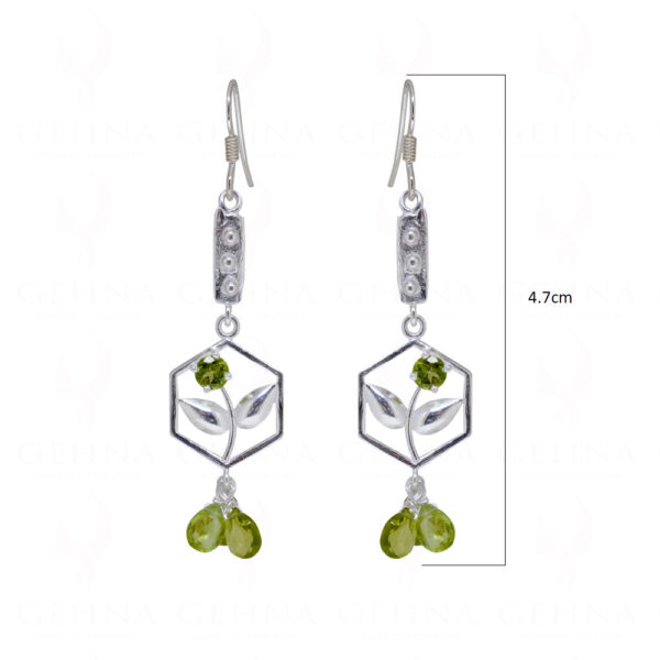 Peridot Round Shaped Gemstone Studded 925 Sterling Silver Earrings SE04-1146