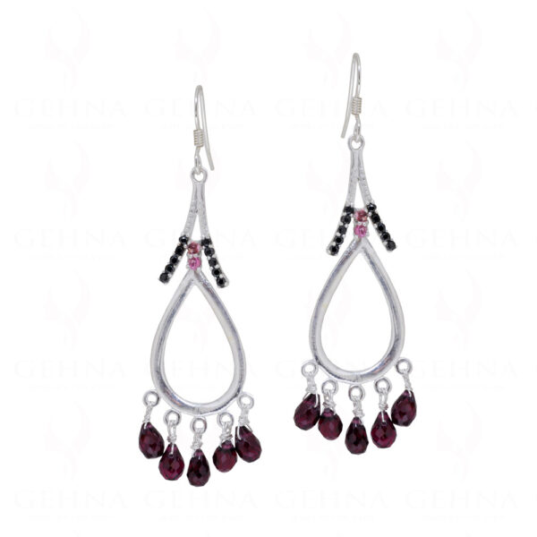 Tourmaline & Spinel Gemstone Studded 925 Sterling Silver Earrings SE04-1148