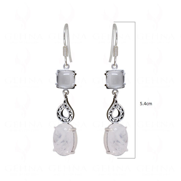 Moonstone Round Shaped Studded 925 Sterling Silver Earrings SE04-1154