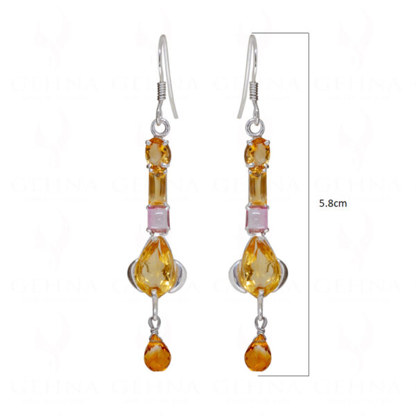 Tourmaline & Citrine Gemstone Studded 925 Sterling Silver Earrings SE04-1161