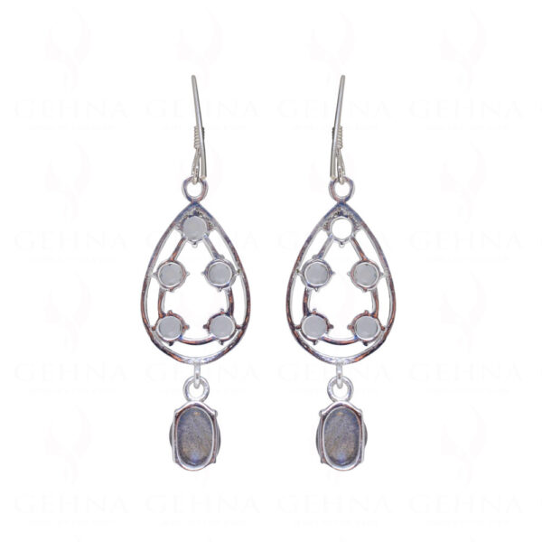 Aquamarine & Labradorite Gemstone Studded 925 Sterling Silver Earring SE04-1166