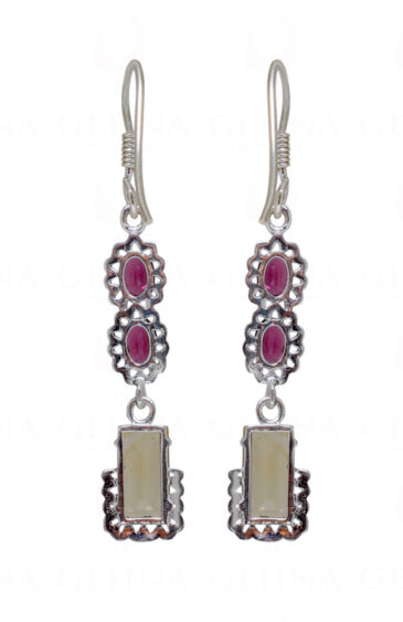 Tourmaline & Citrine Gemstone Studded 925 Sterling Silver Earrings SE04-1180