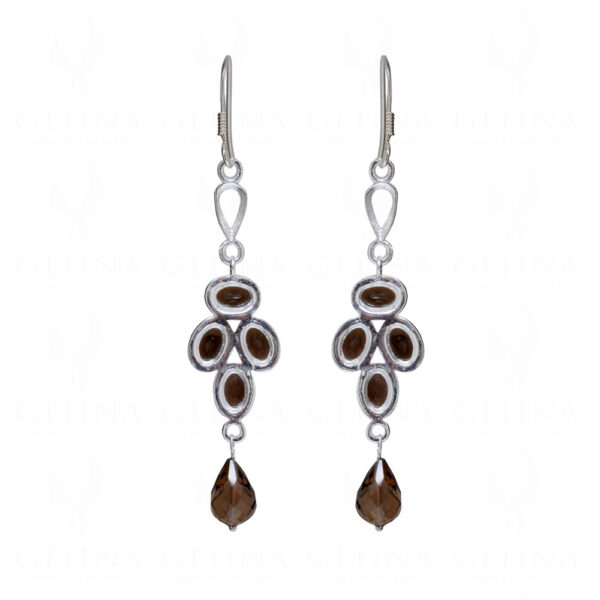 Smoky Quartz Gemstone Studded 925 Sterling Silver Earrings SE04-1181